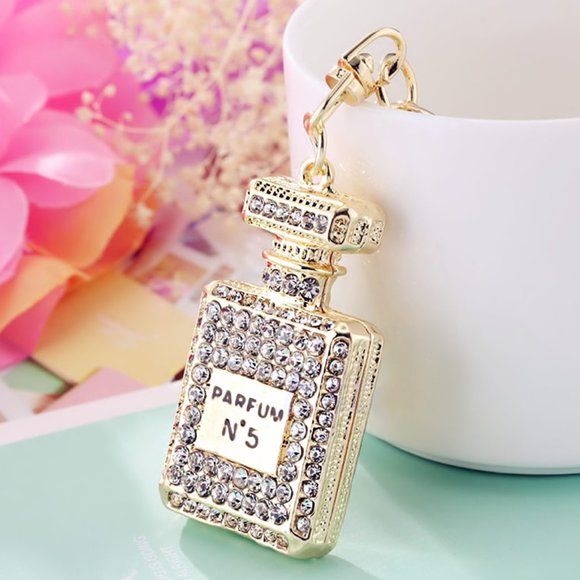 Crystal Perfume Bottle Purse Keychain Chanel - Picture 1 of 12